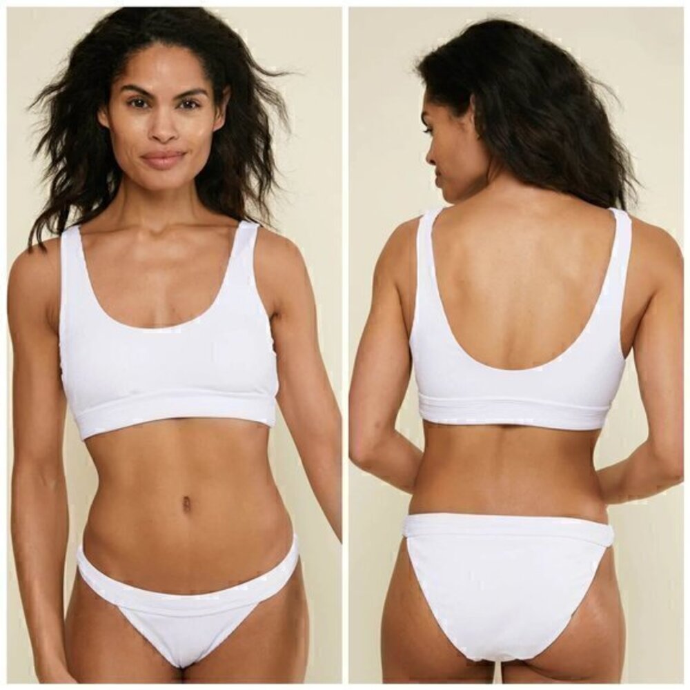 Andie Swim The Ventura Top Ribbed White Size XXL NWT